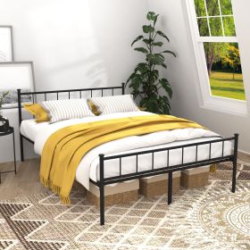 Full Size Bed Frame, Headboard and Footboard,Structurally Stable, Under Bed Storage, No Box Spring Needed, Black